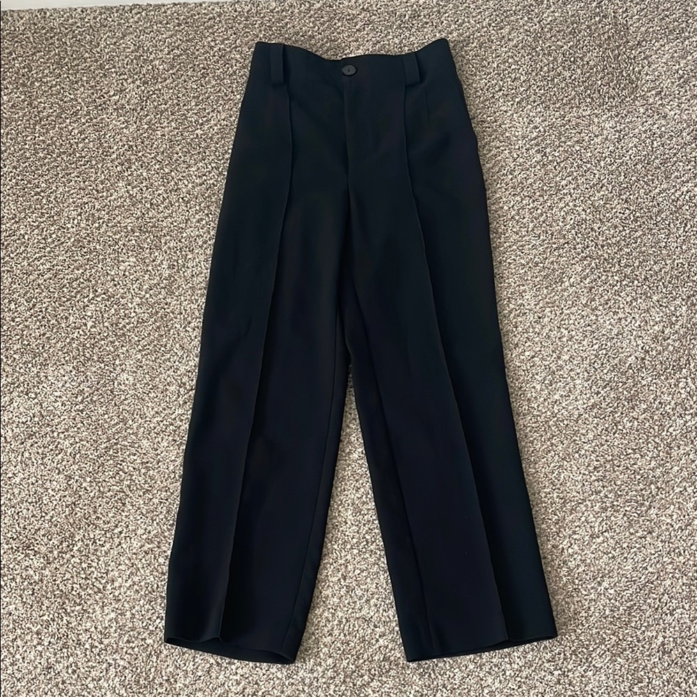 Zara High Waisted XS Black Trouser Pants
